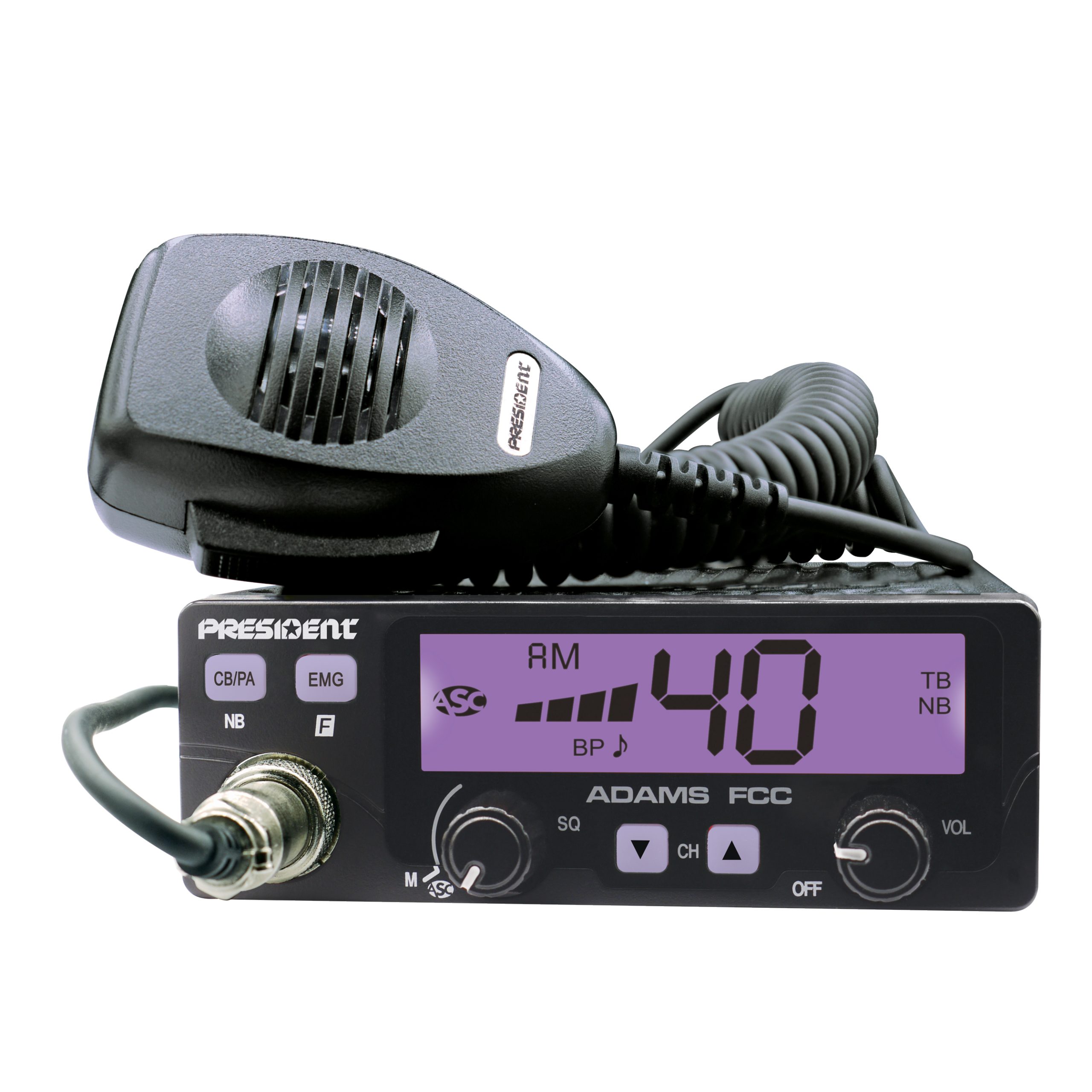 ADAMS FCC - President 40 Channel CB Radio with Talkback and Color Display Options 2 ADAMS FCC - President 40 Channel CB Radio with Talkback and Color Display Options - Image 2